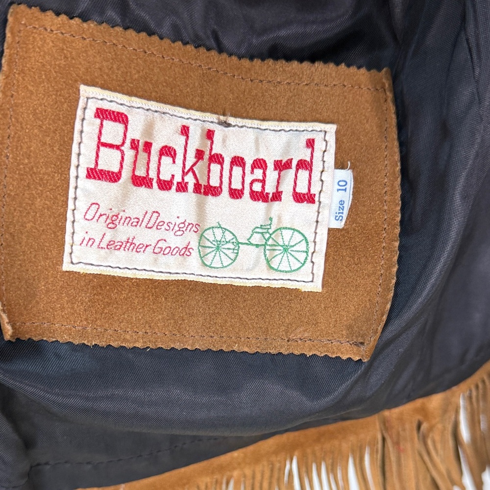 Vintage America Brown Suede Fringe Leather Jacket - Picture 6 of 12